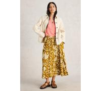 White Stuff Abigail Midi Skirt Chartreuse Print Größe: 10R | Midiröcke Outlet | Damen | Grün