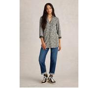 White Stuff Annie Longline Shirt Black Print Größe: 10R | Business hemden Outlet | Damen | Schwarz