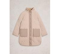 White Stuff Carmel Borg Lined Quilted Coat 444711 in DK_NAT, Size 10 361761 444711-DK_NAT-10 5063390853422 White Stuff 10