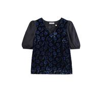 White Stuff Cleo Velvet Mix Top Black Print Größe: 14 | Blusen Outlet | Damen | Schwarz