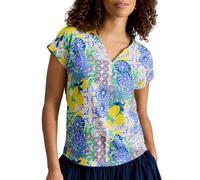 White Stuff Damen-T-Shirt Nelly mit Kerbausschnitt - Lässiges Kurzarm-T-Shirt - Elfenbeinfarben - Größe 42