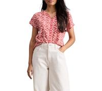 White Stuff Damen-T-Shirt Nelly mit Stickerei - Lässiger Stil - PINK MLT - Größe 40