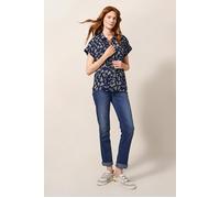 White Stuff Ella Cotton Shirt Navy Printed Größe: 22 REGULAR | Business hemden Outlet | Damen | Blau