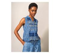 White Stuff FLOWING GRASSES JERSEY SHIRT 351531 438756-BLUE-PR-10 5059514583771 White Stuff 10-S/M