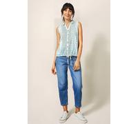 White Stuff Flowing Grasses Jersey Shirt Teal Print Größe: 22 | Tanktops Outlet | Damen | Cyan