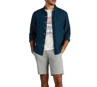 White Stuff Herren Keswick Langarm-Leinenhemd - Mit Kragen, Mit Knopfleiste - Dark Navy - Größe L