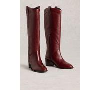 White Stuff Izzy Leather Knee High Boot Dark Red Größe: 4 | Stiefel Outlet | Damen | Rot