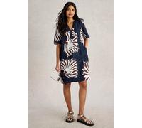 White Stuff June Linen Dress Navy Print Größe: 8R | Minikleider Outlet | Damen | Weiß