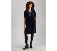 White Stuff June Velvet Dress Dark Navy Größe: 10R | Midikleider Outlet | Damen | Blau