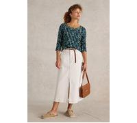 White Stuff Long Sleeve Weaver Tee Blue Print Größe: 8 | Longsleeves Outlet | Damen | Blau