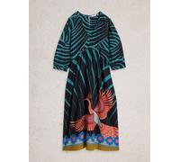 White Stuff Lucy Midi Dress 444737 in BLK_MLT, Size 10R 361778 444737-BLK_MLT-10 5063390891431 White Stuff 10