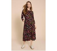 White Stuff Madeline Jersey Dre Black Printed Größe: 12 REGULAR | Midikleider Outlet | Damen | Schwarz