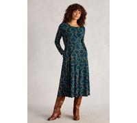 White Stuff Madeline Jersey Dress Teal Multi Größe: 12R | Midikleider Outlet | Damen | Cyan