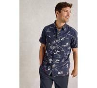 White Stuff Mens Map SS Printed Shirt in NAVY_PR Art WS443551 358701 443551-NAVY_PR-M 5063390634526 White Stuff M