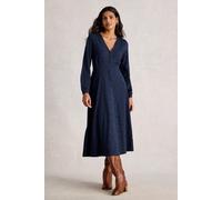 White Stuff Megan Embroidered Jersey Dress Dark Navy Größe: 10R | Midikleider Outlet | Damen | Blau