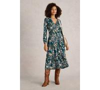 White Stuff Megan Jersey Midi Dress Teal Print Größe: 10 REGULAR | Midikleider Outlet | Damen | Cyan