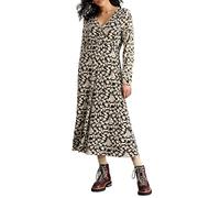 White Stuff Megan Jerseykleid - Klassische Midi-Länge aus Baumwoll-Modal-Jersey zum Hineinschlüpfen - Schwarz Druck - Größe 40