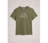 White Stuff Mens Abersoch Cogs Graphic Tee in GREEN PR, Art Nr WS445302 361913 445302-GREEN_PR-M 5063390918053 White Stuff M