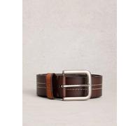White Stuff Mens Double Stitch Leather Belt in DK BROWN, Art Nr WS445106 361817 445106-DK_BROWN-SM 5063390915908 White Stuff SM