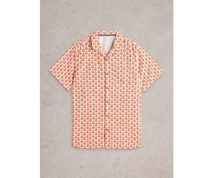 White Stuff Mens Fan Geo SS Printed Shirt in WHITE_PR Art WS443559 358773 443559-WHITE_PR-M 5063390605724 White Stuff M