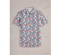 White Stuff Mens Floral Stamp SS Printed Shirt in BLUE_PR Art WS443553 358407 443553-BLUE_PR-M 5063390634434 White Stuff M