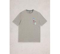 White Stuff Mens Horsham Stamp Graphic Tee in GREY PR, Art Nr WS445303 361901 445303-GREY_PR-M 5063390918190 White Stuff M