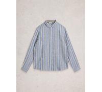 White Stuff Mens Keswick LS Linen Stripe Shirt in BLUE MLT, Art Nr WS443545 361868 443545-BLUE_MLT-M 5063390986779 White Stuff M