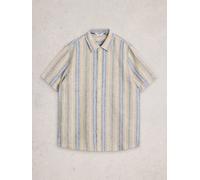 White Stuff Mens Keswick SS Linen Stripe Shirt in GREEN MLT, Art Nr WS445338 361890 445338-GREEN_MLT-M 5063390915687 White Stuff M