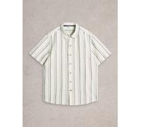 White Stuff Mens Keswick SS Stripe Linen Shirt in GREEN_MLT Art WS443541 358530 443541-GREEN_MLT-M 5063390588591 White Stuff M