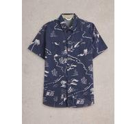 White Stuff Mens Map SS Printed Shirt in NAVY_PR Art WS443551 358701 443551-NAVY_PR-M 5063390634526 White Stuff M