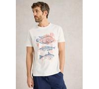White Stuff Mens Three Fishes Graphic Tee in WHITE_PR Art WS443602 358777 443602-WHITE_PR-M 5063390635783 White Stuff M