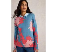 White Stuff Olive Floral Jumper Blue Print Größe: 12 | Strickpullover Outlet | Damen | Blau