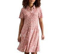 White Stuff Ria Jersey-Hemdkleid für Damen - Hemdbluse mit Kragen und Knopfleiste - PINK PR - Größe 36R