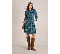 White Stuff Ria Jersey Shirt Dress Teal Print Größe: 12 | Blusenkleider Outlet | Damen | Cyan