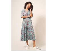 White Stuff Sabina Jersey Dre Teal Größe: 6R | Midikleider Outlet | Damen | Cyan