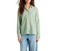 White Stuff Sophie Bio-Baumwollhemd - Normale Passform, Baumwollgewebe mit Knopfverschluss - Grün Multi - Größe 42