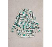 White Stuff Sophie Longline Cotton Shirt in GREY MLT Art. WS442797 356335 442797-GREY MLT-10 5063390414050 White Stuff