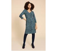 White Stuff Tallie Eco Vero Jersey Dre Teal Printed Größe: 18R | Midikleider Outlet | Damen | Cyan