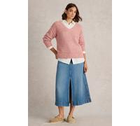 White Stuff Tammy Textured V Neck Light Pink Größe: 12 | Strickpullover Outlet | Damen | Rosa