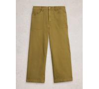 White Stuff Tia Wide Leg Crop Jean 444152 in KHAKI_GRN, Size 10 360471 444152-KHAKI_GRN-10 5063390672665 White Stuff 10