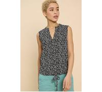 White Stuff Tulip Jersey Sleevele Shirt Black Printed Größe: 12 REGULAR | Tanktops Outlet | Damen | Schwarz