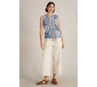 White Stuff Tulip Sleeveless Shirt Blue Print Größe: 12 | Tanktops Outlet | Damen | Blau