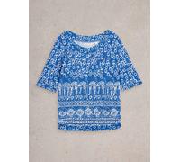 White Stuff WEAVER TEE 444321 in BLUE_PR, Size 10 360563 444321-BLUE_PR-10 5063390688215 White Stuff 10
