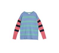 White Stuff Women’s Olive Stripe Jumper - A Casual Allover-Print Jumper in Cotton-Modal with Regular Fit - Blue MLT - Größe 36