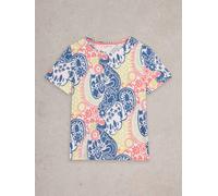 White Stuff Womens ABBIE TEE in NAVY_MULTI Art WS443002 358694 443002-NAVY_MULTI-10 5063390555401 White Stuff 10