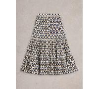 White Stuff Womens Ariel Mix Print Midi Skirt in NAVY_PR Art WS443408 358714 443408-NAVY_PR-10 5063390602341 White Stuff 10
