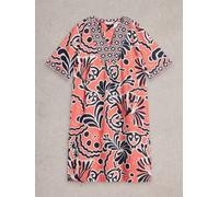 White Stuff Womens Ash Linen Dress in CORAL_PR Art WS442722 358482 442722-CORAL_PR-10 5063390626637 White Stuff 10