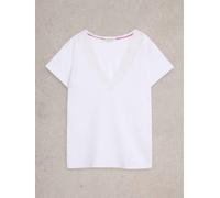 White Stuff Womens ELLIE LACE TEE in BRIL_WHITE Art WS440832 358431 440832-BRIL_WHITE-10 5059514946804 White Stuff 10
