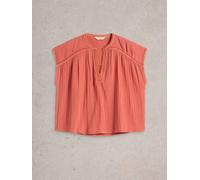 White Stuff Womens FRAN MIX TOP in MID_ORANGE Art WS443700 358622 443700-MID_ORANGE-10 5063390607629 White Stuff 10