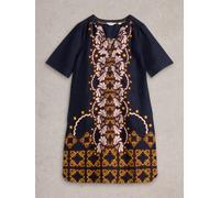 White Stuff Womens June Linen Dress in NAVY_MULTI Art WS442721 358686 442721-NAVY_MULTI-10 5063390624831 White Stuff 10